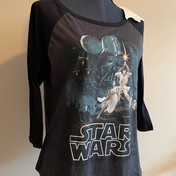 Girls Disney Star Wars Graphic 3/4 Sleeve Top L - Picture 3 of 9